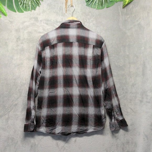 🍑Men Flannel Shirt Fall Winter Button-Down Flap Pocket Casual Plaid LARGE - Picture 10 of 13